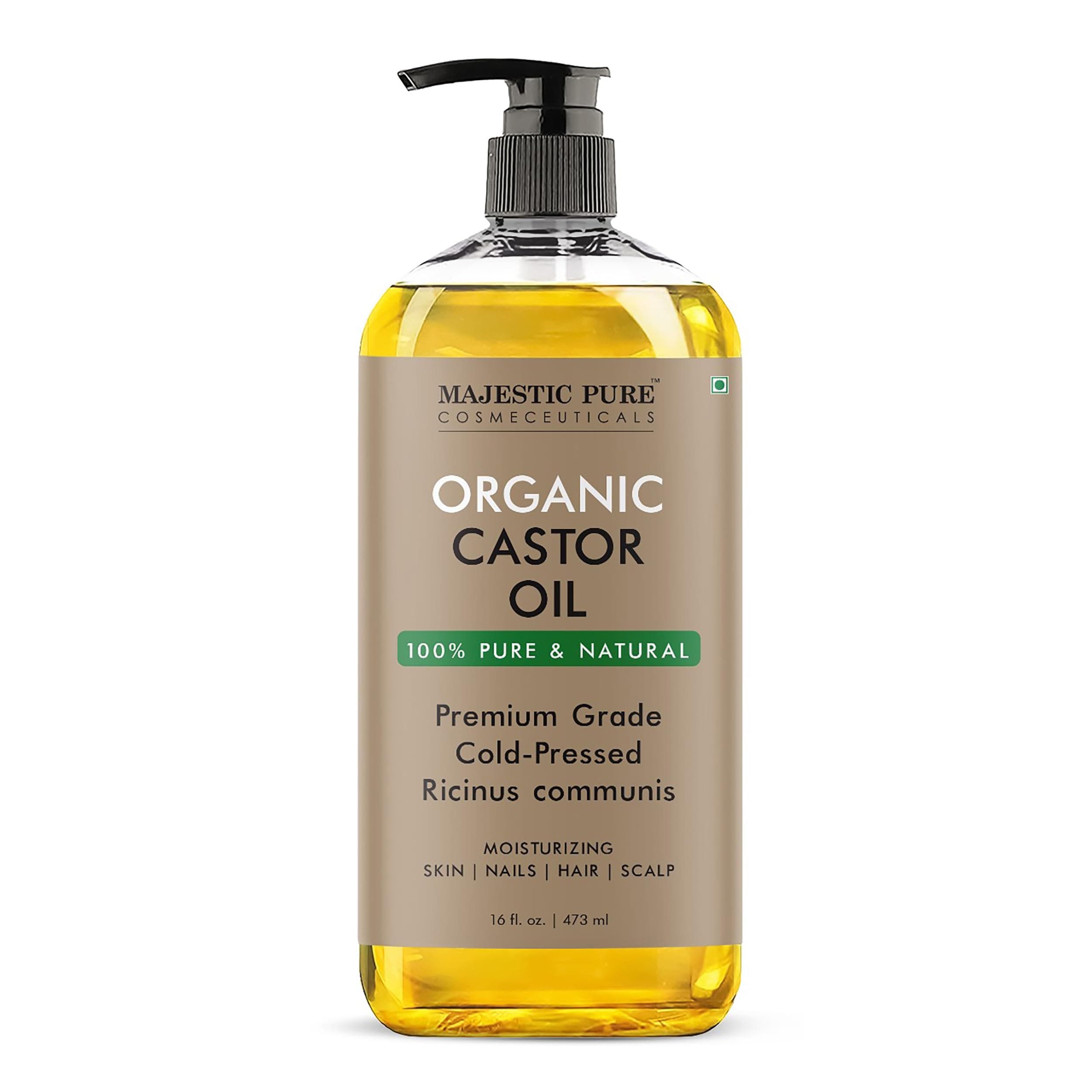 MAJESTIC PURE Organic Castor Oil| Huge 473 ml Bottle | Cold Pressed | 100% Pure & Hexane Free | Stimulate Growth for Hair, Eyelashes, Eyebrows, Nails | Moisturizing & Nourishing | Body, Hair on Amazon.ae - Price Tracker