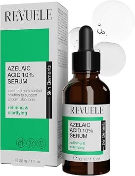 Revuele Azelaic Acid 10% Face Serum - Concentrated Care to Refine Skin Texture Reduces Visible Pores Evens Skin Tone and Softens Redness Evening Routine 30ml على Amazon.ae - متتبع الأسعار