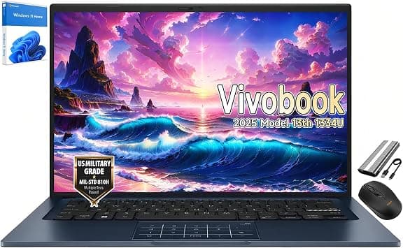 ASUS Vivobook 14" 2025 Model Laptop, Latest Intel 10-Core i5-1334U(Beats i7-1265U), 720p Webcam, USB C, Slim Design, 180° Flat-Lay Hinge, Win11, Wireless Mouse & 128GB PSD (12GB RAM | 256GB SSD) - Amazon.ae Price Tracker