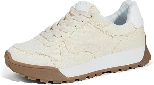 LUCKY STEP Women's Platform Canvas Sneaker Casual Lace-up Stylish Tennis Running Retro Classic Trainers Walking Fashion Sneakers on Amazon.ae - Price Tracker