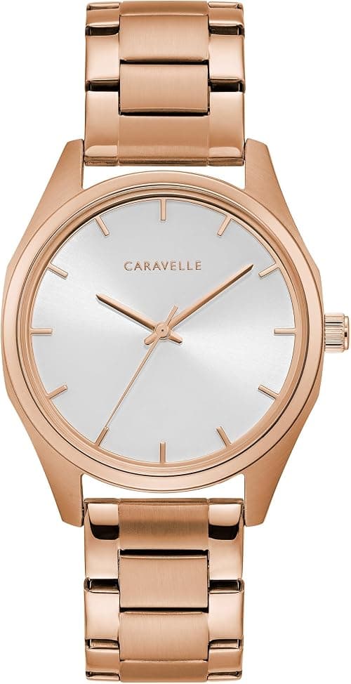Caravelle by Bulova min/Max Quartz Ladies Watch, Stainless Steel, Rose Gold-Tone (Model: 45L179) on Amazon.ae - Price Tracker