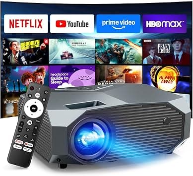 [Compatible with Netflix/High Brightness] Smart Projector with WiFi 6 and Bluetooth 5.3, 4K Outdoor Movie Projector with Prime Video/YouTube, Portable Proyector Compatible with HDMI/USB/iOS/Android على Amazon.ae - متتبع الأسعار