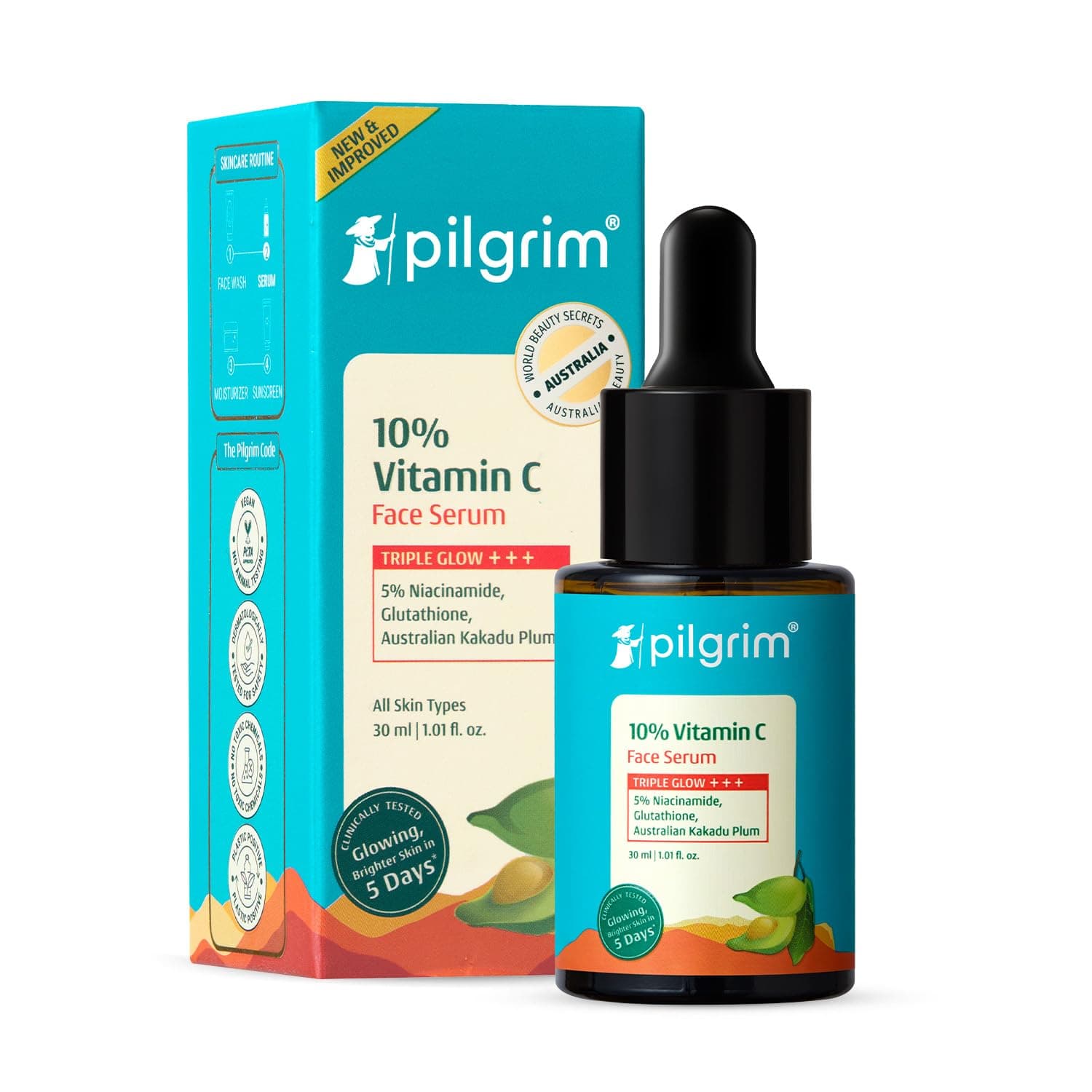 Pilgrim 10% Vitamin C Face Serum For Daily Brightness 30 ml | Face serum for glowing skin | Reduces Dark Spots & Evens Skin Tone | Fragrance Free | For Men and Women | All Skin Types | on Amazon.ae - Price Tracker