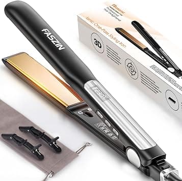 Faszin Hair Straighteners, Ionic Titanium Plate for Bright and Smooth Results, 20S Fast Heat Iron, Clear LCD Screen (Black) on Amazon - Best Deal Finder