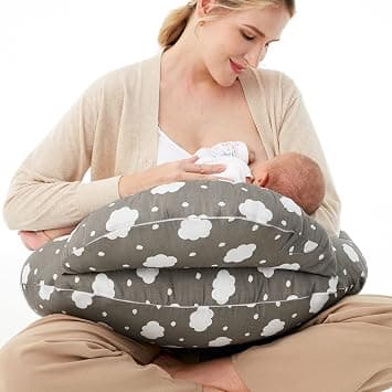 momcozy Nursing Pillow With Breastfeeding - Ergonomic Support & Original Security Fence to Baby' Safety - Making Breastfeeding Easy and Comfort for Mom & Baby - Removable Cotton Cover, Gray على Amazon.ae - متتبع الأسعار