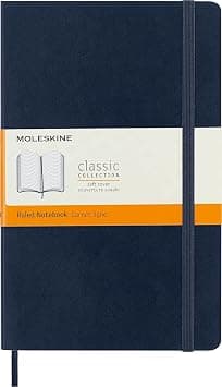 Moleskine Classic Notebook, Soft Cover, Large (5" x 8.25") Ruled/Lined, Sapphire Blue, 192 Pages, One Size - متتبع أسعار Amazon.sa
