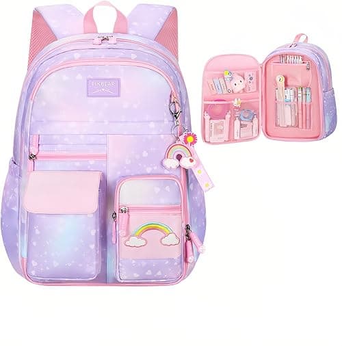 Girls School Backpack,Cute Backpacks for Girls,Elementary School Bag for Teen Girls,Gradient Kids Bookbag with Compartments on Amazon.ae - Price Tracker