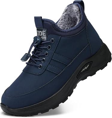 SHIBEVER Winter Snow Boots for Women: Warm Fur Lined Ankle Booties Comfortable Slip on Waterproof Outdoor Short Shoes, 69-blue, 6.5 on Amazon.ae - Price Tracker