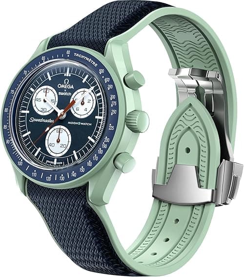 BONACE 20mm Soft Rubber Watch Band for Omega x Swatch MoonSwatch Speedmaster, No-Gap Curved Replacement Strap for Men and Women on Amazon.ae - Price Tracker