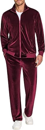 COOFANDY Mens 2 Piece Velour Tracksuit Full Zip Jackets Pants Velvet Jogging Suits Sweatsuit Set - Best Deal Finder