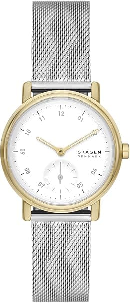 Skagen Women's Kuppel Lille Two-Hand Sub-Second Watch with Steel Mesh or Leather Band - Best Deal Finder