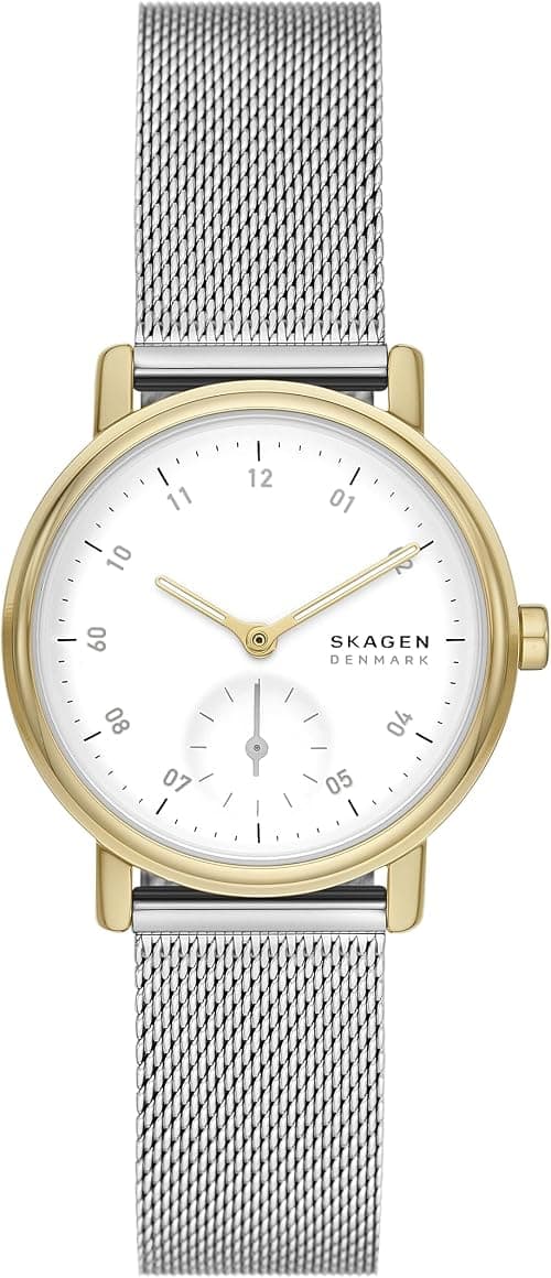 Skagen Women's Kuppel Lille Two-Hand Sub-Second Watch with Steel Mesh or Leather Band on Amazon.ae - Price Tracker