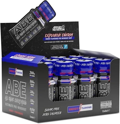 Applied Nutrition ABE Pre Workout Shot - All Black Everything Pre Workout Energy Shots, Physical Performance with Citrulline, Beta Alanine, Caffeine (Box 12 Units x 60ml) (Energy Flavour) on Amazon.ae - Price Tracker