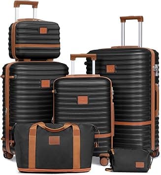 Joyway Luggage Set 3 Piece Suitcase Sets with Spinner Wheel,Hardside Expandable Travel Laggage with TSA Lock (13/20/24/28 Black brown on Amazon.ae - Price Tracker