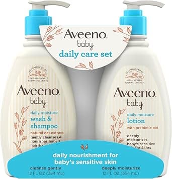 AVEENO BABY Gentle Moisturizing Daily Care Set, Natural Oat Extract, Natural Colloidal Oatmeal, 2 Items على Amazon.ae - متتبع الأسعار