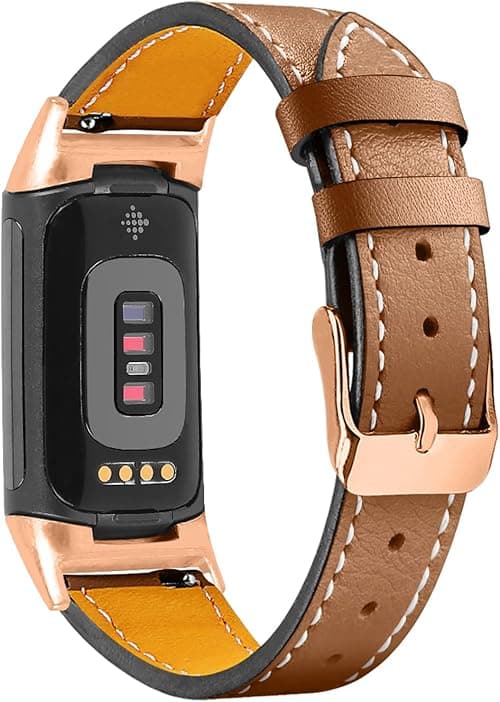 Leather Bands Compatible with Fitbit Charge 6/Charge 5, Replacement Genuine Leather Straps for Women Men on Amazon.ae - Price Tracker