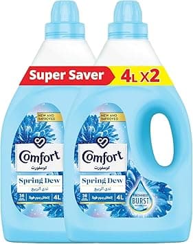 COMFORT Fabric Softener, Spring Dew, with freshness-burst technology for longer lasting fragrance & soft clothes, 4L x 2 - Amazon.ae Price Tracker