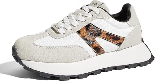 LUCKY STEP Women's Platform Fashion Sneakers Retro Classic Trainers Casual Lace-up Stylish Tennis Running Walking Shoes على Amazon.ae - متتبع الأسعار