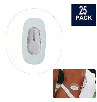 25-Pack Dexcom G6 CGM Patches, Pre Cut Clear Waterproof Adhesive Patches, Hypoallergenic Tape, Dexcom CGM Sensor Protection Stickers for Diabetics on Amazon.ae - Price Tracker