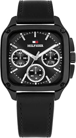 Tommy Hilfiger Analogue Multifunction Quartz Watch for Men with Black Leather Strap - 1792220 - Best Deal Finder
