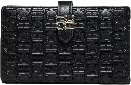 Women's Fashion Large Capacity Wallet, Letter Embossed Card Holder, Perfect for Dinner, Women's Coin Purse, Mobile Phone, Women's Design Multi-Card Wallet (BLACK) on Amazon.ae - Price Tracker