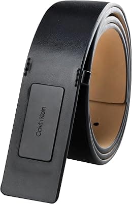 Calvin Klein Men's Logo Plaque Jeans Belt Belt - Best Deal Finder