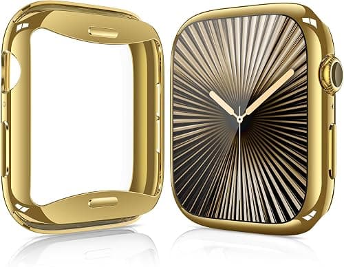 Julk [2 Pack] for Apple Watch Case Series 10 (2024) 42mm, Full-Body Soft TPU Screen Protector Case, Ultra-Thin Protective Cover, All-Around Shockproof Guard (1 Gold + 1 Clear) on Amazon.ae - Price Tracker