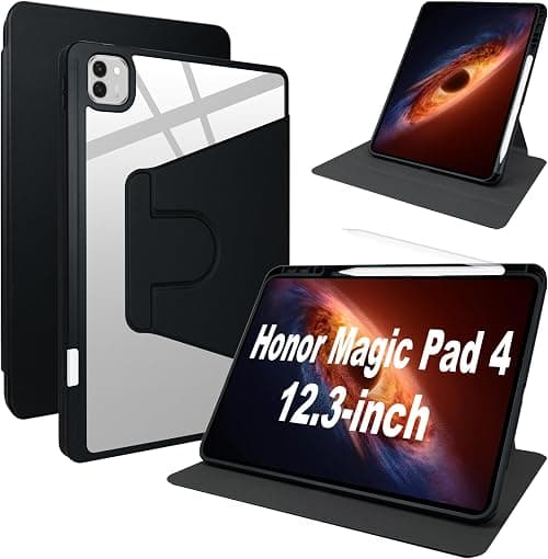 Lemxiee Cover for Honor Magic Pad 4 12.3" Rotating Stand Case & Pen Slot PU Leather Case + Clear Acrylic on Amazon.ae - Price Tracker