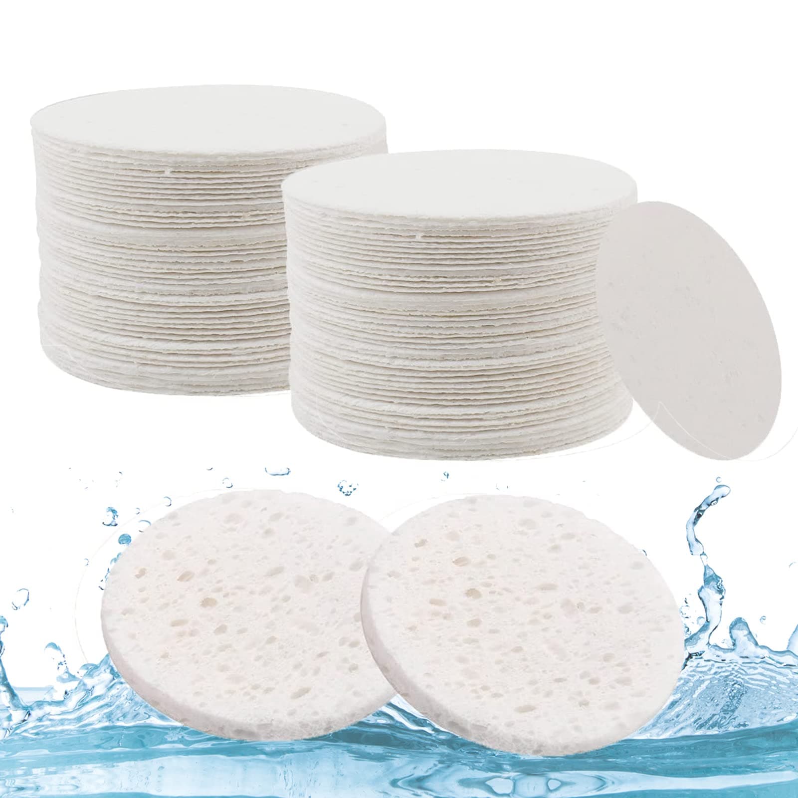 Lanjue 60 Count Facial Sponges Cleansing, White Compressed Face Cleansing Natural Wood Pulp Cotton Washing Sponge Cosmetic For Makeup Removal Exfoliating(2.5 Inch) on Amazon.ae - Price Tracker