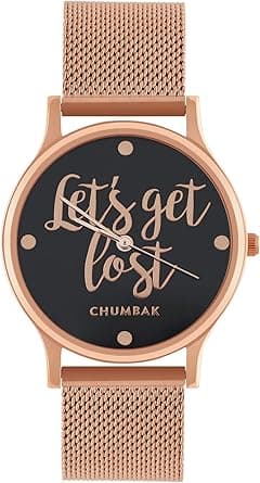 TEAL BY CHUMBAK Round Dial Analog Watch for Women|Lets Get Lost Collection| Stainless Steel Strap|Gifts for Women/Girls/Ladies |Stylish Fashion Watch for Casual/Work - Black - Amazon.ae Price Tracker