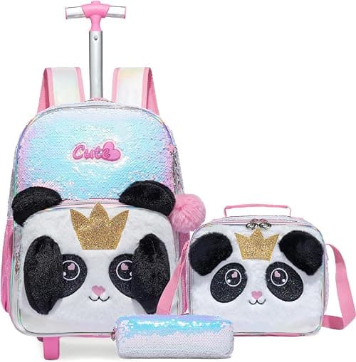 Kids Rolling Backpack for Girls With Wheels School Bags Elementary on Amazon.ae - Price Tracker