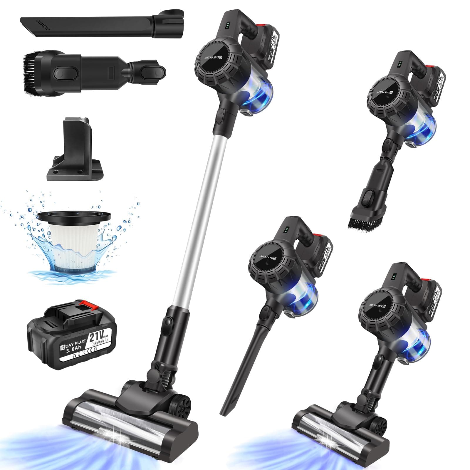 BRIEFNESS Cordless Vacuum Cleaner, Lightweight Stick Vacuum with 2 Pieces 3000mAh Battery, Handheld Vacuum, 45Min Max Runtime, 5-Stage High-Efficiency Filtration for Home Pet Hair Carpet Hard Floor on Amazon.ae - Price Tracker