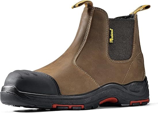 Safety Shoes [ASTM F2413] Lightweight Cow Leather Steel Toe Work Shoes for Heavy Duty Construction Work Wide Fit Non Slip على Amazon.ae - متتبع الأسعار