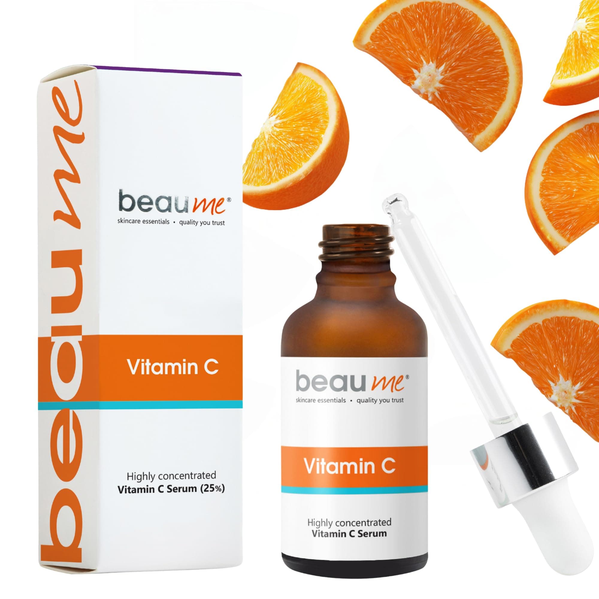 BEAUME 25% Vitamin C Serum – Brightening, Dark Spot & Wrinkle Treatment – Hyaluronic Acid, Ferulic Acid, Vitamin E & Aloe Vera – Anti-Aging Face Serum, Certified in EU – 30ml on Amazon.ae - Price Tracker