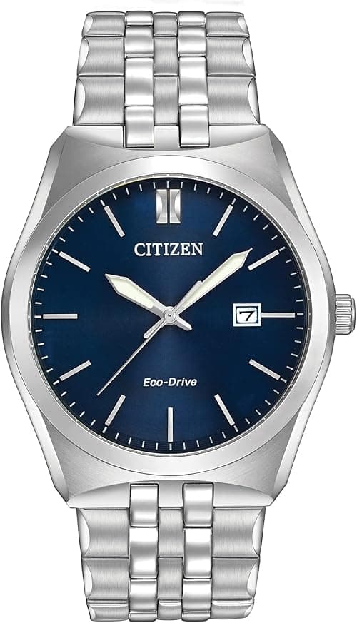 Citizen Men's Classic Corso Eco-Drive Watch, 3-Hand Date, Luminous Hands, Stainless/Blue Dial on Amazon.ae - Price Tracker