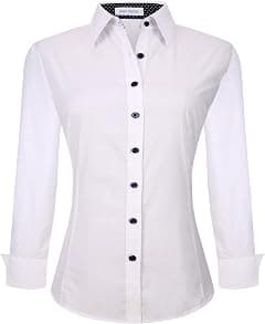 Alex Vando Womens Dress Shirts Wrinkle Free Button Down Shirts Stretch Work Blouses Long Sleeve - متتبع أسعار Amazon.sa