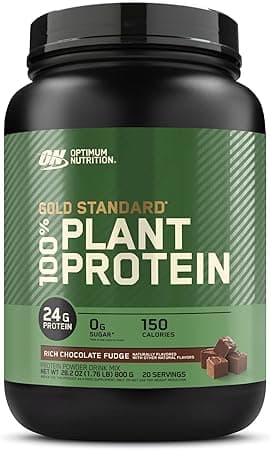 Optimum Nutrition (ON) Gold Standard 100% Plant Based Protein Powder, Gluten Free, Vegan Protein for Muscle Support and Recovery with Amino Acids - Rich Chocolate Fudge, 800 G, 20 Servings on Amazon.ae - Price Tracker