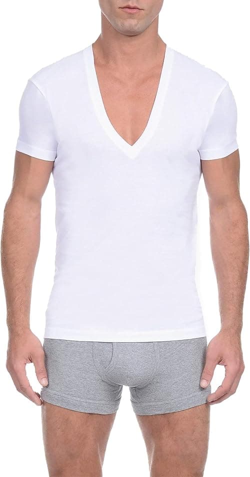 2(X) IST Men's Pima Cotton Slim Fit Deep V-Neck T-Shirt Underwear on Amazon.ae - Price Tracker
