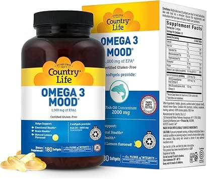 Country Life Omega 3 Mood, with EPA and Fish Oil Concentrate,180 Softgels - Best Deal Finder