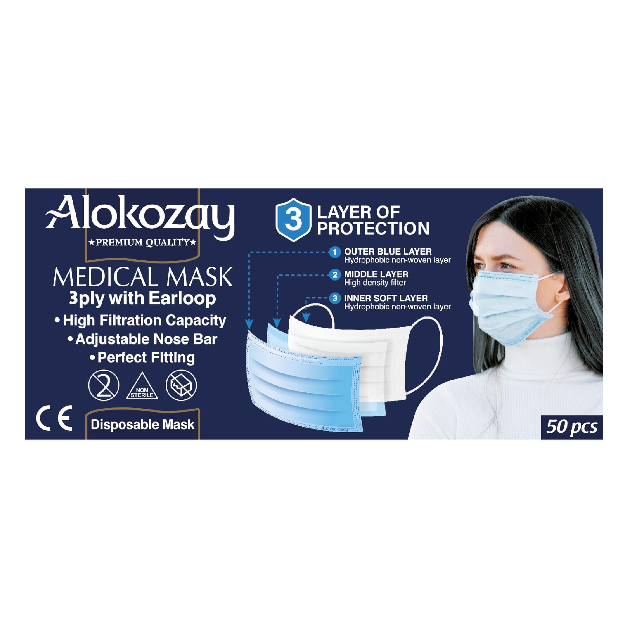 Alokozay Face Mask 3Ply 50'S on Amazon.ae - Price Tracker