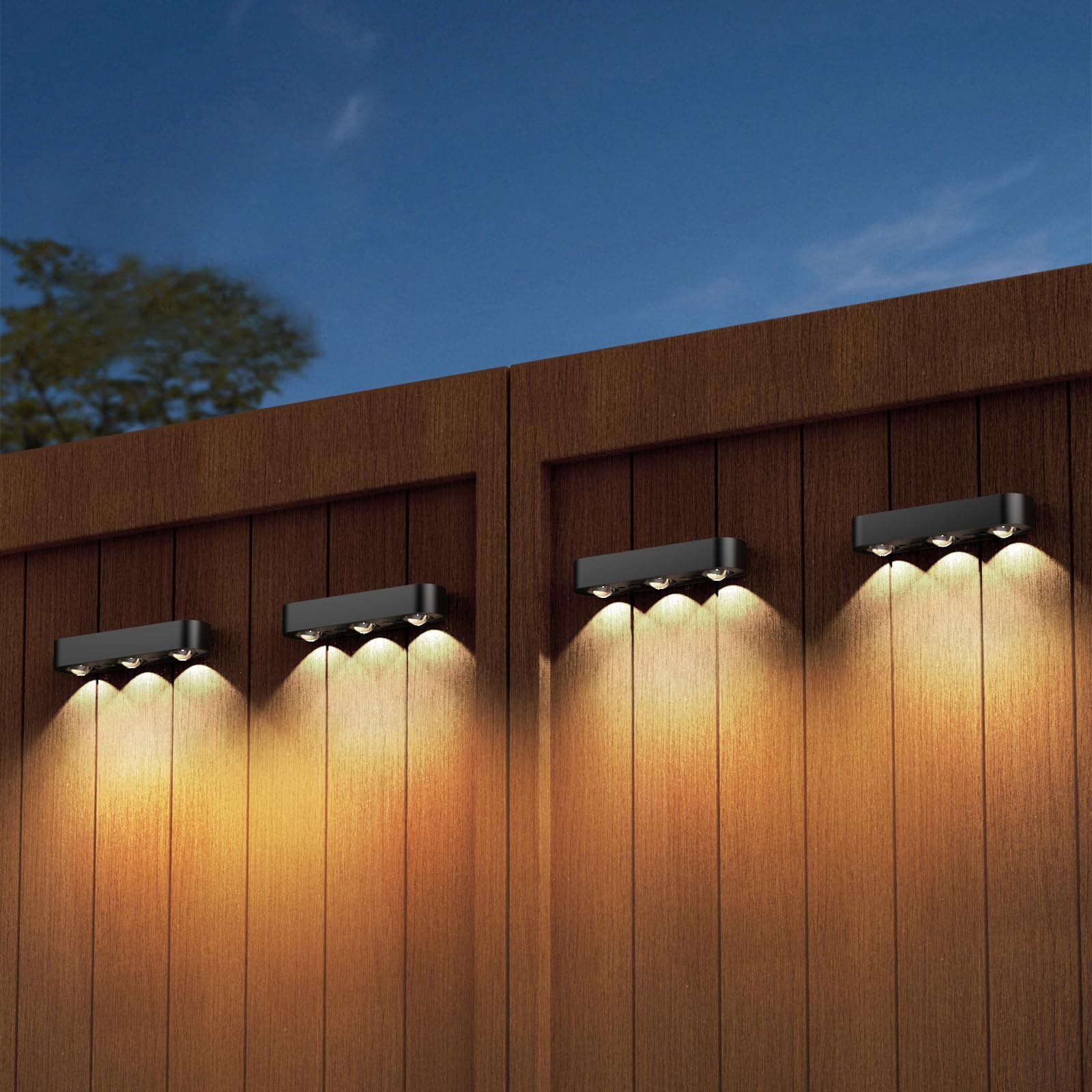 Solar Fence Lights, RGB Solar Wall Lights with 8 Colors & 11 Modes, Bacane Waterproof Solar Lights Outdoor for Patio, Backyard, Stairs, Garden, Black, 4-Pack on Amazon.ae - Price Tracker