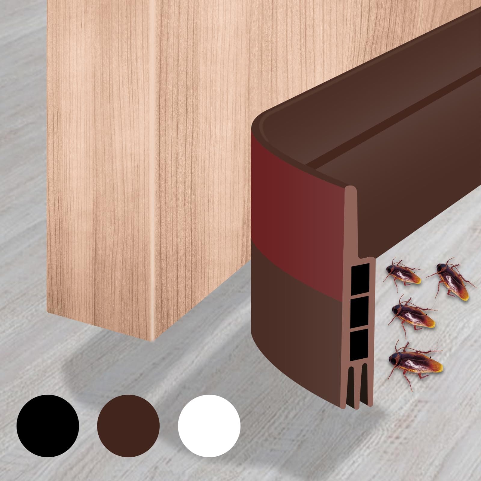 DoubleCare 2M 3-Layer Door Seal Strip, Door Draft Stopper, Bottom Seal Strip, Adhesive Draft Blocker for Exterior & Interior Doors, Dust, Air, Soundproof, Weather Stripping(Brown) on Amazon.ae - Price Tracker