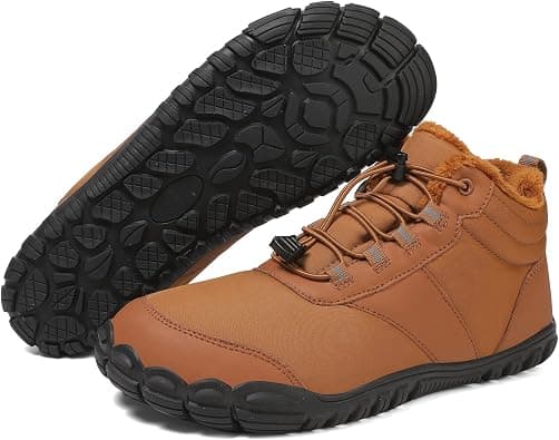 Mmoneyake Winter Snow Shoes for Women Men Warm Fur Lined Waterproof Snow Sneakers Wide Toe Box Zero Drop Ankle Booties Non-Slip Barefoot Outdoor Shoes Fashion Short Boots على Amazon.ae - متتبع الأسعار