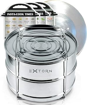 Stackable Steamer Insert Pans For Instant Pot 6 Qt/8 Qt/5 Qt Electric Pressure Cooker Accessories Duo/Multi/2-Tier Stainless Steel Pots In W/Sling Handle Cooking,Baking on Amazon.ae - Price Tracker