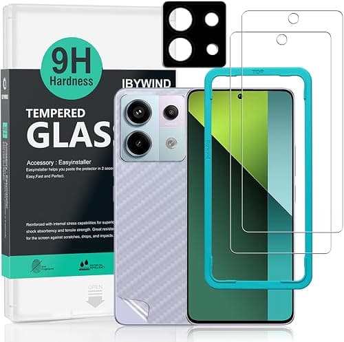 Ibywind 2 Pack Screen Protector For Xiaomi Redmi Note 13 Pro 5G/Poco X6 5G 6.67",9H Hardness Tempered Glass,With 1Pc Camera Lens Protector,1Pc Back Carbon Fiber Film,Easy to install on Amazon.ae - Price Tracker