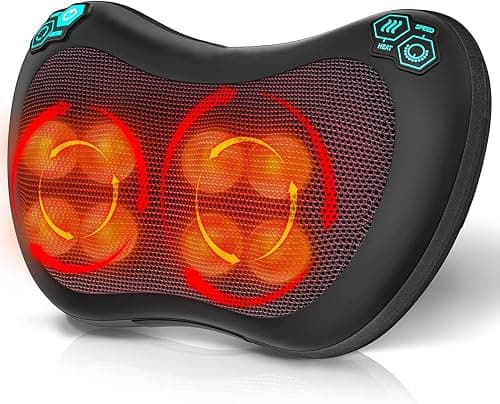 Exrp Massage Pillow Shiatsu Back Massager with Heat 3 Speeds 2 Massage Directions 8 Deep Tissue Kneading Nodes for Lower Back Neck Shoulders Muscle Pain Relief Use at Home Car on Amazon.ae - Price Tracker