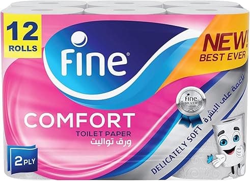 Fine Comfort Toilet Tissues Paper 12 Rolls, 180 sheets x 2 Ply - Amazon.ae Price Tracker