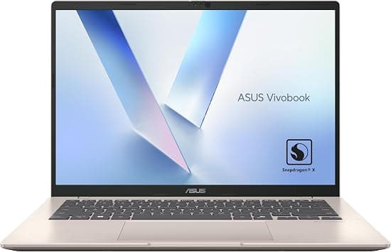 ASUS Vivobook 14 X1407QA-LY046W /Snapdragon X X126100 Purwa SE/16GB RAM/1TB SSD/14 inch WUXGA (1920x1200)/Windows 11 Home - Platinum Gold on Amazon.ae - Price Tracker