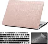Compatible with MacBook Air 15 inch Case 2026-2023 Release M5 M4 M3 M2 Chip (Model A3448 A3241 A3114 A2941), Classic PU Leather Hard Case with Keyboard Cover & Screen Protector, Pink - Best Deal Finder