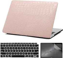 Compatible with MacBook Air 15 inch Case 2026-2023 Release M5 M4 M3 M2 Chip (Model A3448 A3241 A3114 A2941), Classic PU Leather Hard Case with Keyboard Cover & Screen Protector, Pink - Best Deal Finder